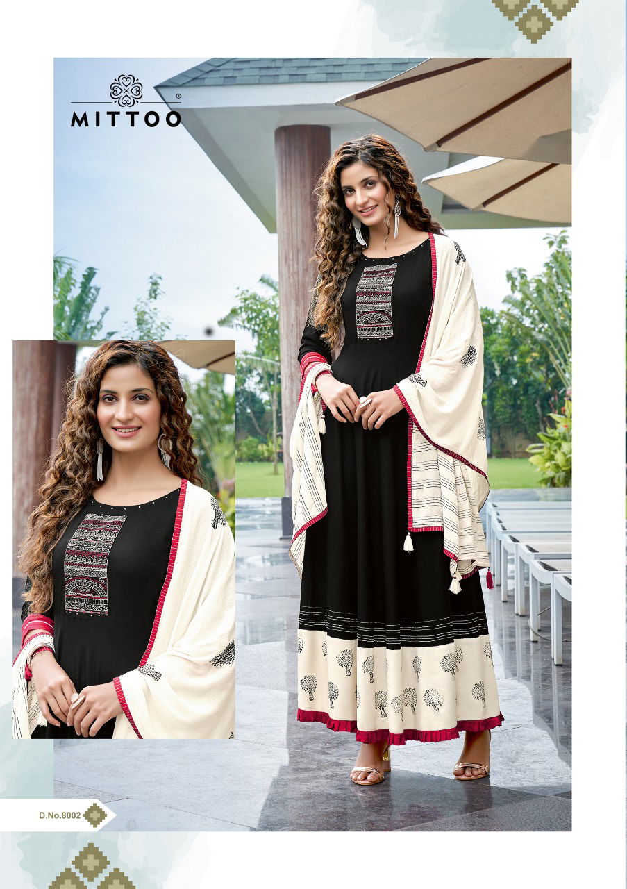 Mittoo Shangar Fancy Festive Wear Printed Maslin Designer Kurti With Dupatta Collection